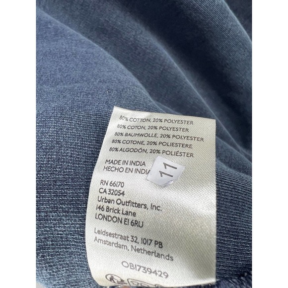 Free People Jimi Sweatshirt Size Small Blue Cream Pullover Hooded - Picture 8 of 8